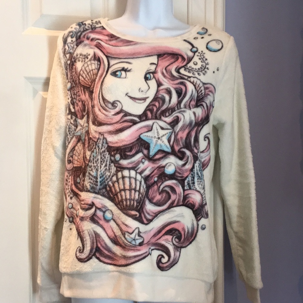 Disney Little Mermaid Ariel Sketch Fuzzy Sweater
