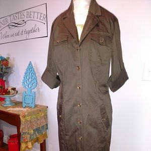 Banana Republic button down dress  midi length khaki