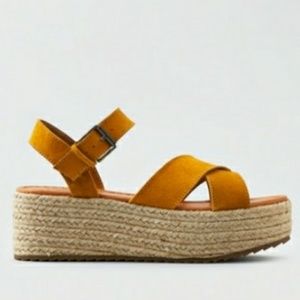 American Eagle suede platform sandals