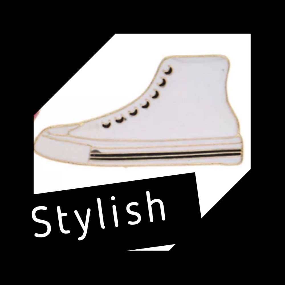 White Hightop Enameled Sneaker Pin
