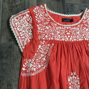 Topshop Embroidered Cotton Dress 4