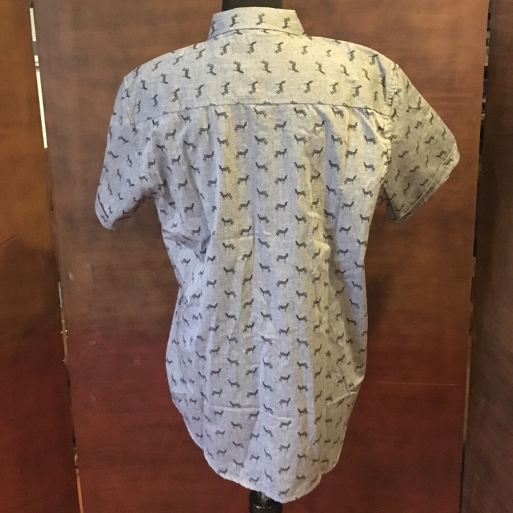 Michael Brandon Light Gray w/Black Zebra Shirt NWT - Picture 3 of 8