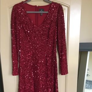 Adrianna Pappel Cranberry Sequin Dress