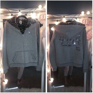 Fur insulated zip hoodie from PINK!