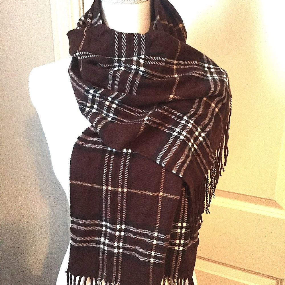 ALOHA Cashmere Plaid Brown  scarf