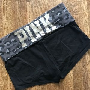 PINK foldover waistband spandex shorts