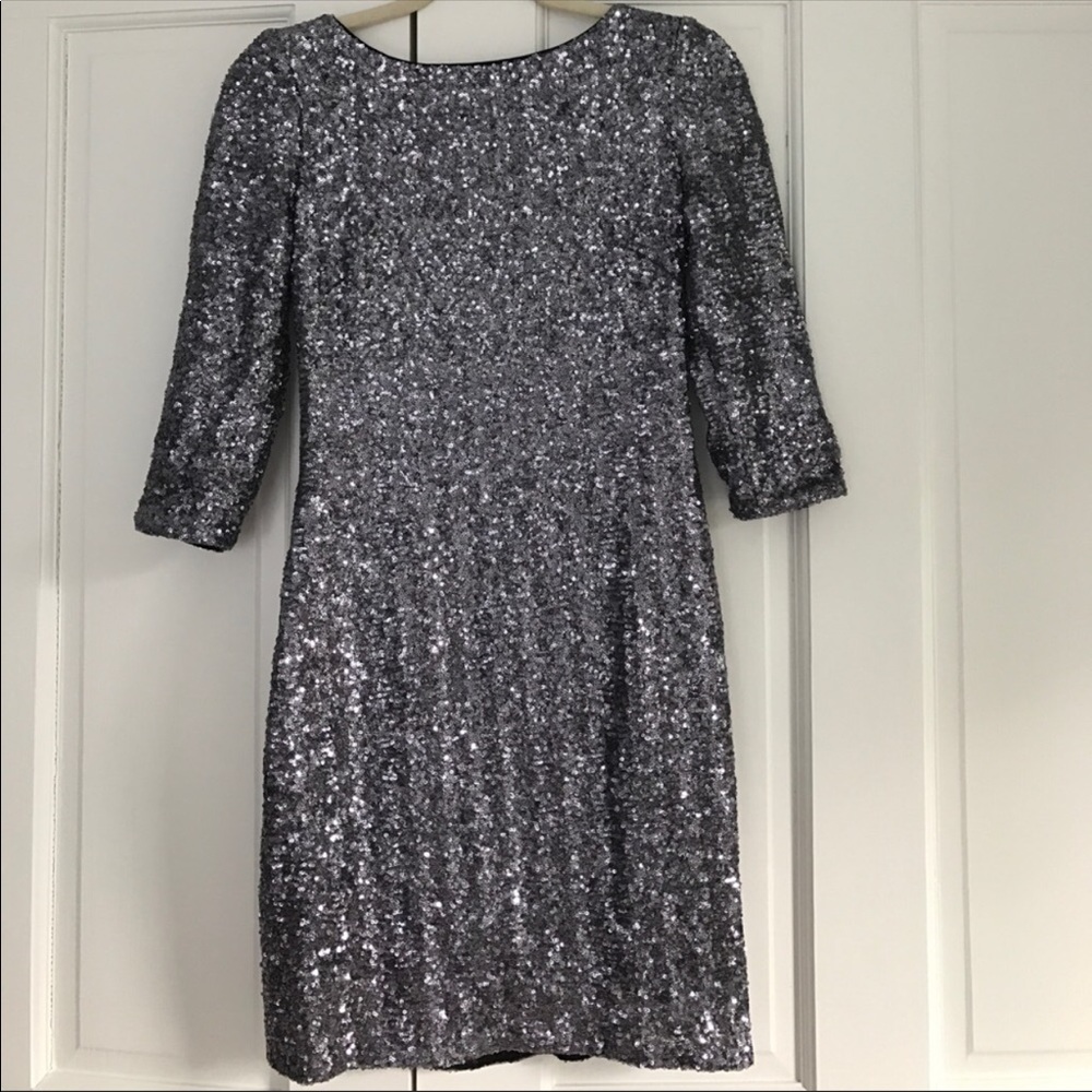 HOLIDAY SALE Silver Sequin Dress NYE