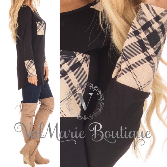 Plaid accent top - Picture 2 of 3