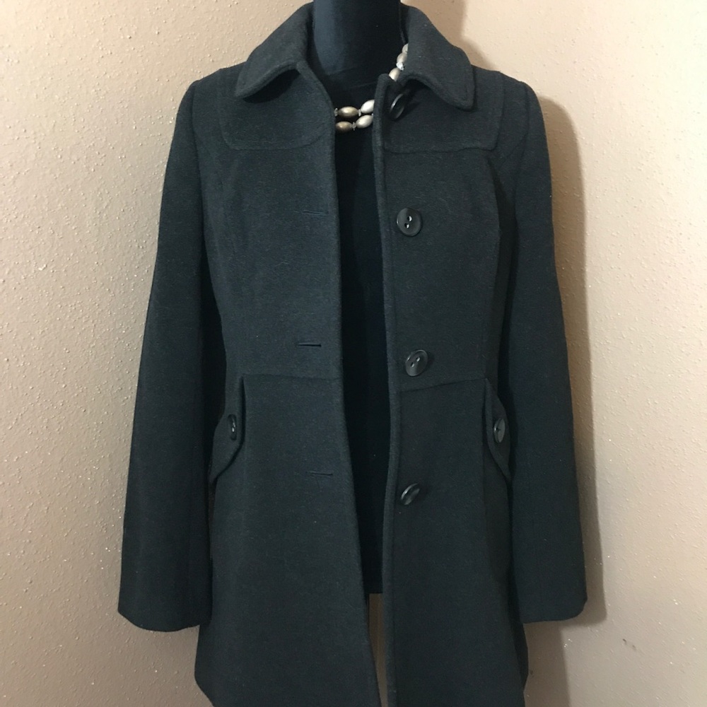 Ann Taylor LOFT wool blend tweed coat womens sz 4