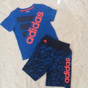 Adidas Boys athletic shirt and shorts set size 5