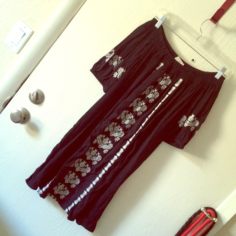 Off-the-shoulder bohemian dress