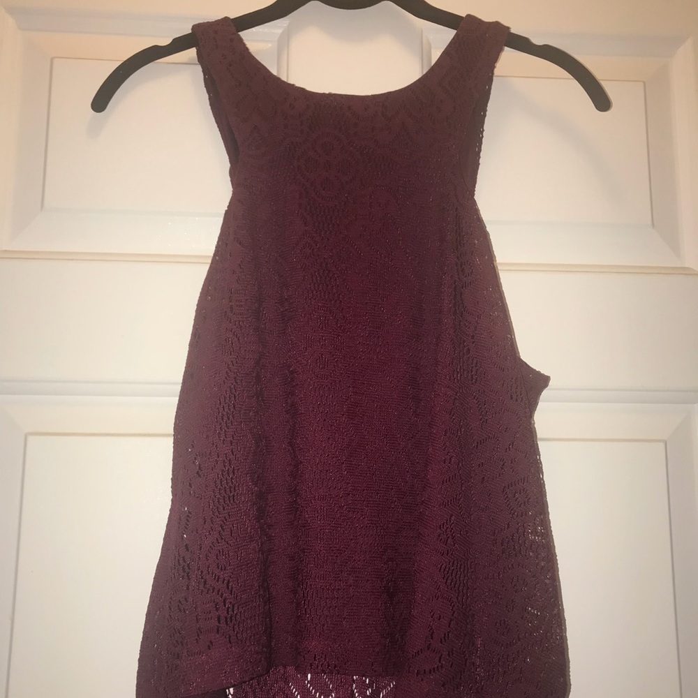 Maroon Flowy Tank