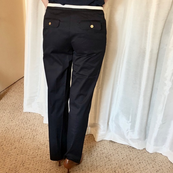 Talbots Cream/White and Navy Blazer and Pant Suit - Picture 3 of 6