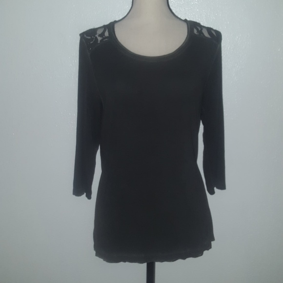 Dantelle Charcoal 3/4 sleeve top size L. - Picture 3 of 6