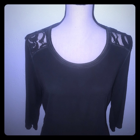 Dantelle Charcoal 3/4 sleeve top size L. - Picture 1 of 6