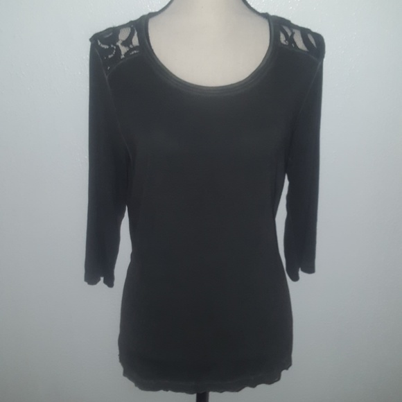 Dantelle Charcoal 3/4 sleeve top size L. - Picture 5 of 6