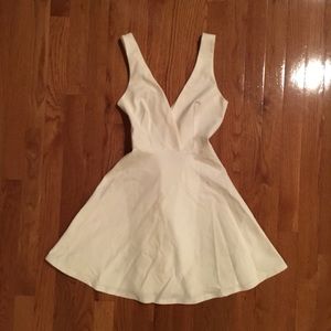 White Open Back Skater Dress- Lulus