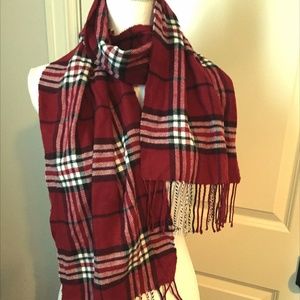 ALOHA Cashmere Plaid Maroon scarf
