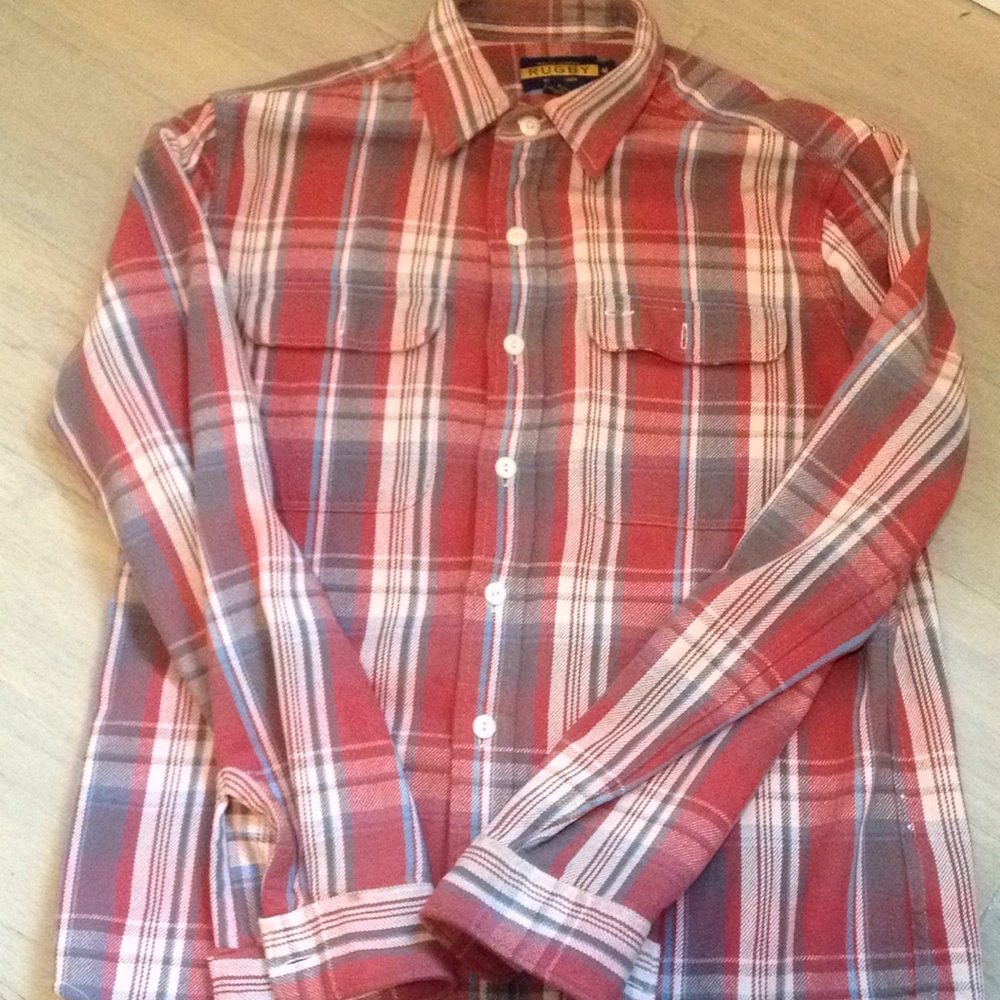 Men's Medium SIZE Rugby Plaid Flannel