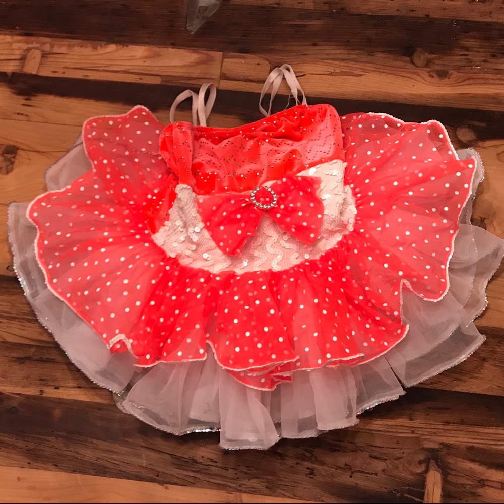 Orange and white dance costume 4T