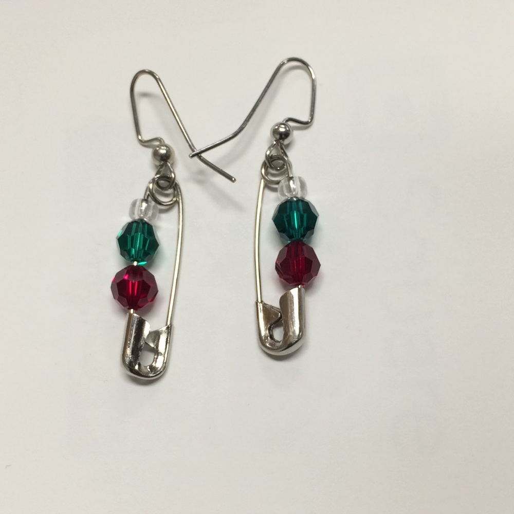 Holiday Safety Pin Earrings