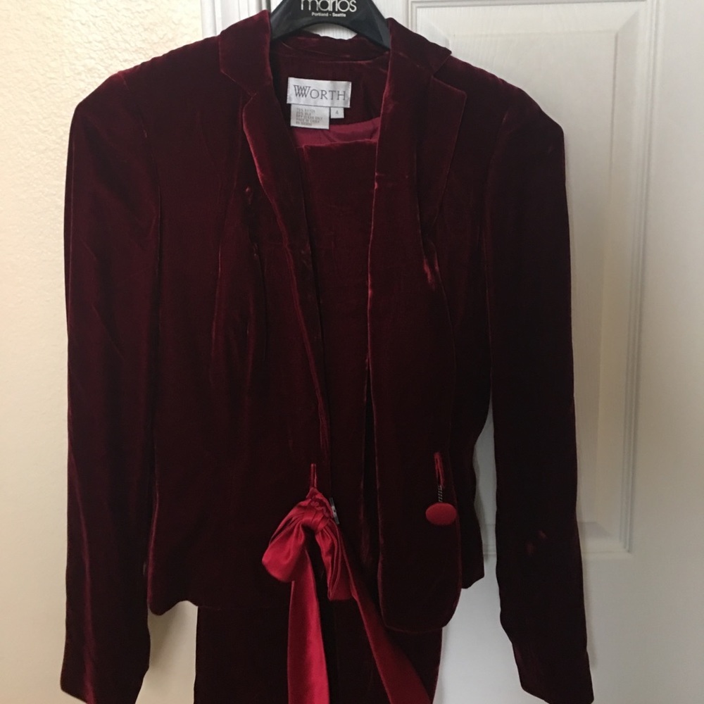 Red velvet pantsuit
