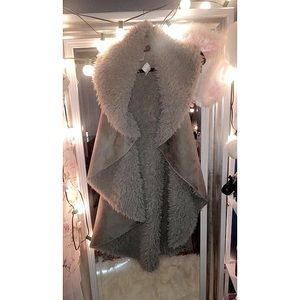 Oversized fur cardigan