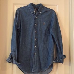 Ralph Lauren Classic Fit denim long sleeve polo