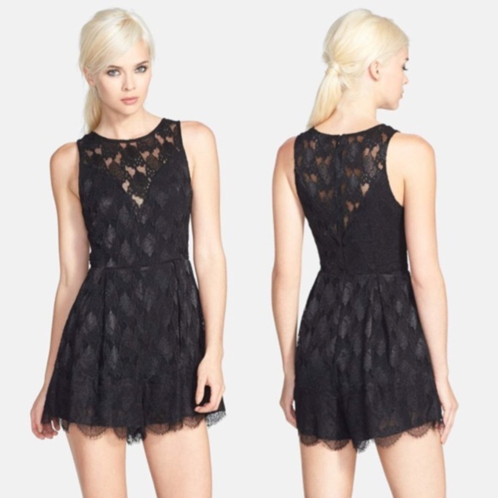 ASTR lace detail romper