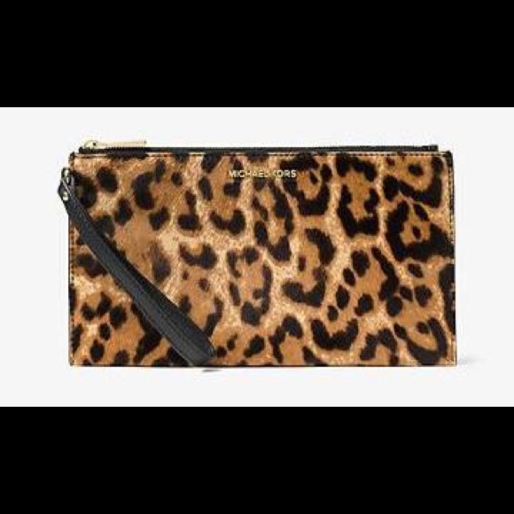 Michael Kors Calf Hair Cheetah Wristlet