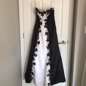 Black and white formal gown