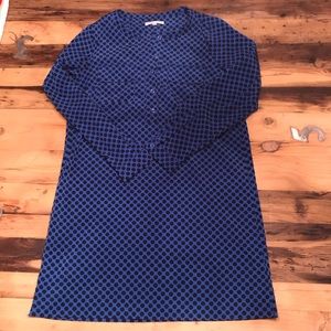 Gap blue and black polka dot dress Small