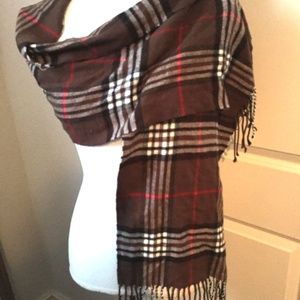 ALOHA Cashmere Plaid Brown scarf