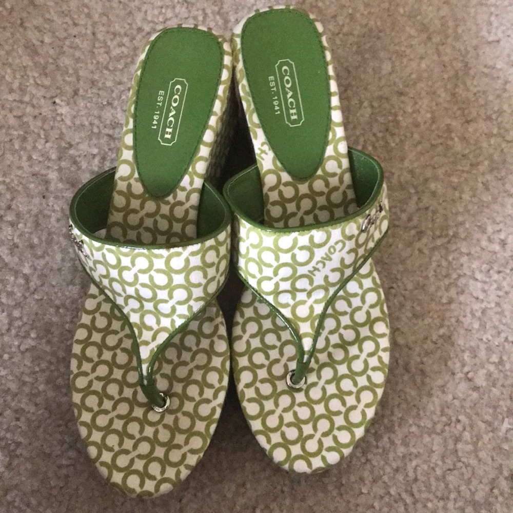 Authentic COACH Light Green Felecia Sandals