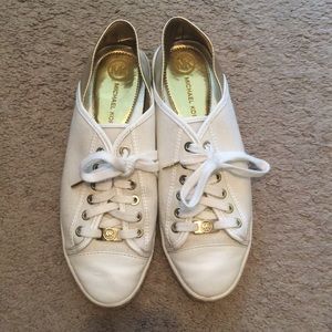 White and Gold Michael Kors Shoes