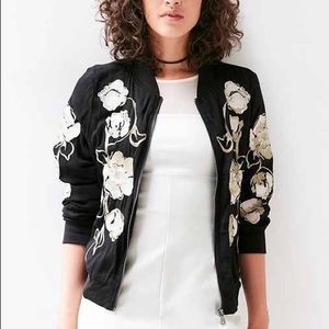 Kimchi Blue Embroidered Floral Bomber Jacket