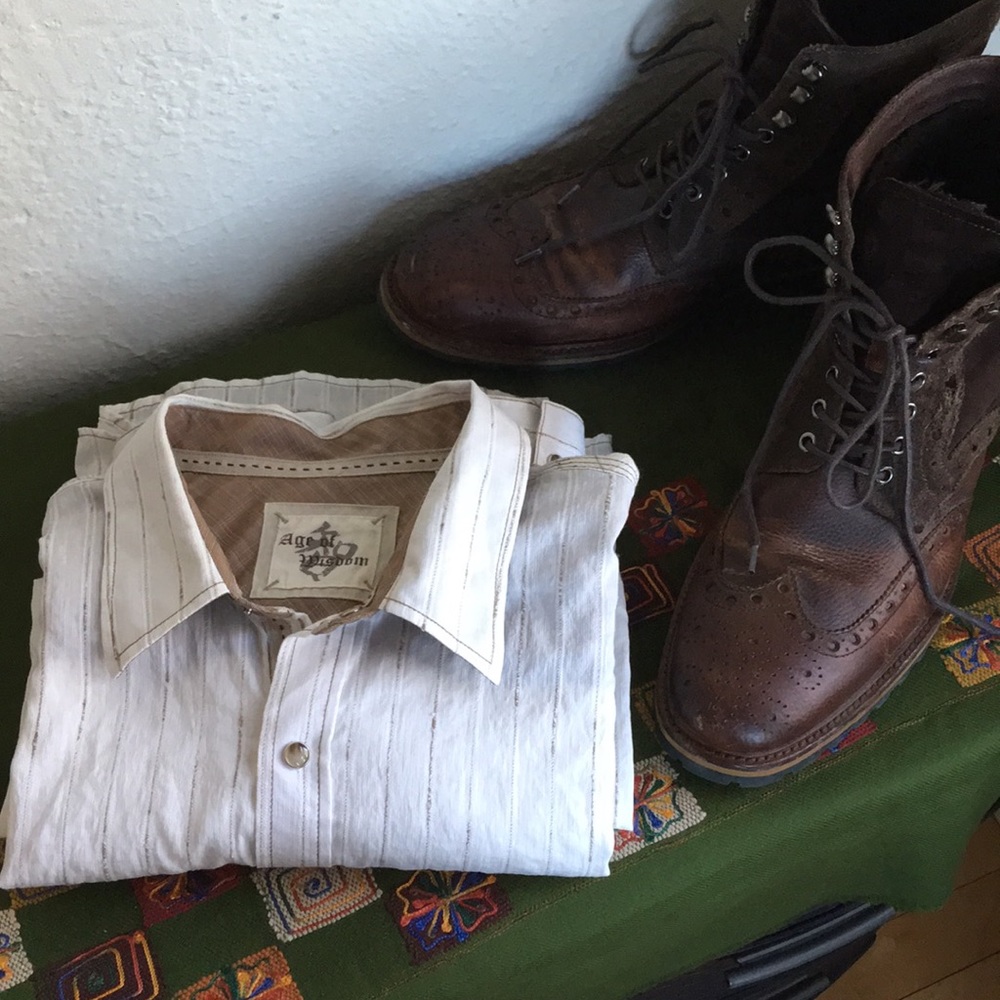 Men’s Cotton Blend Snap Up Long Sleeves