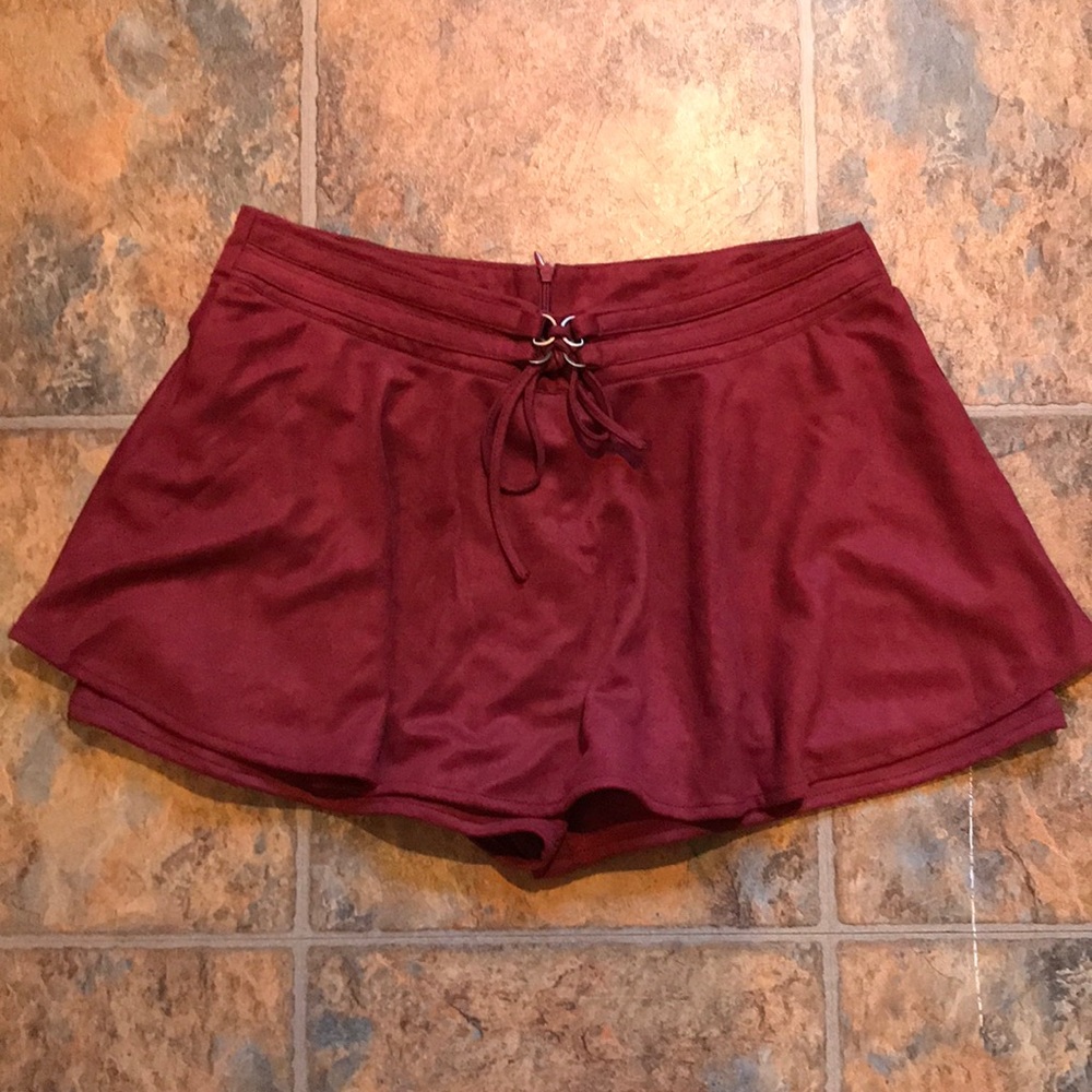 Faux suede skort