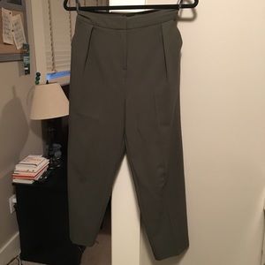 Top Shop High-waisted Olive Slack Capris