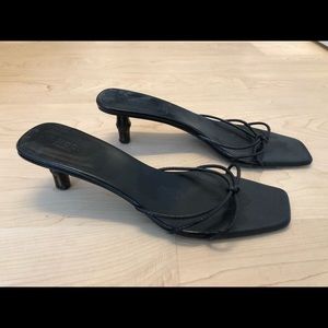 Gucci slides/sandals with a bamboo heel