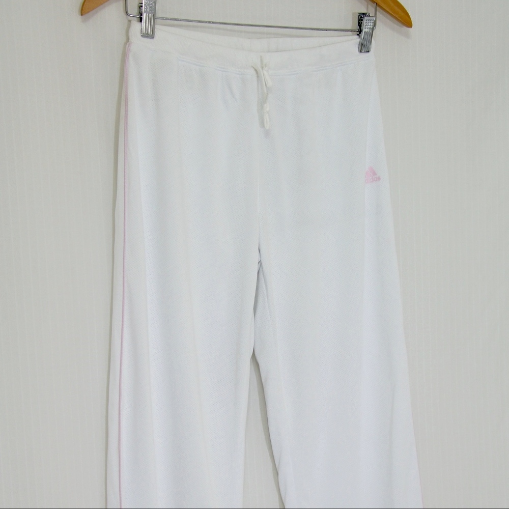 Adidas White/Light Pink Jersey Pants