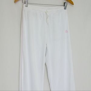 Adidas White/Light Pink Jersey Pants