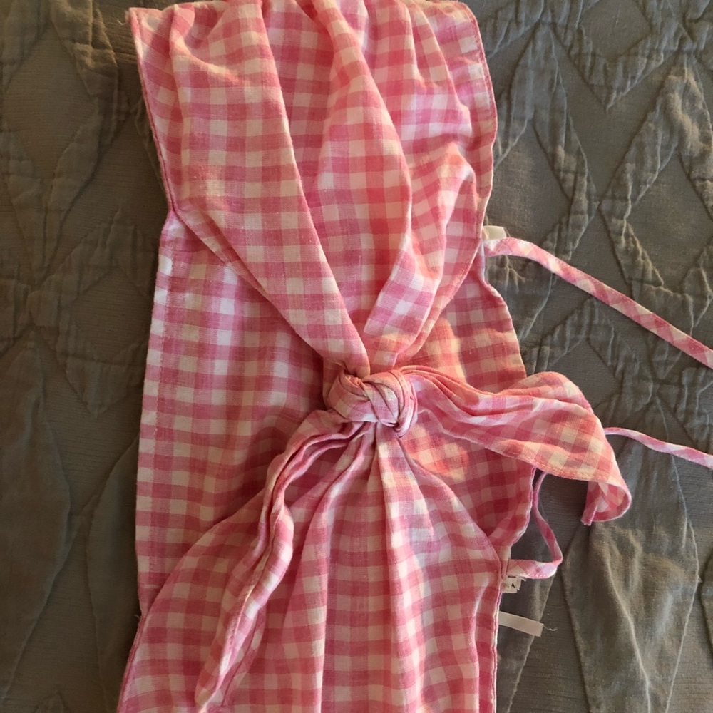 Anthropologie gingham crop top