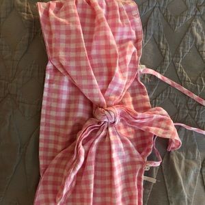 Anthropologie gingham crop top