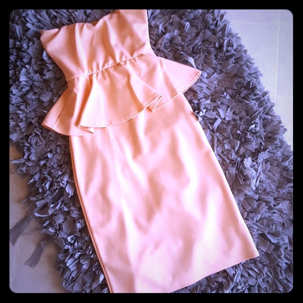 Peach peplum dress