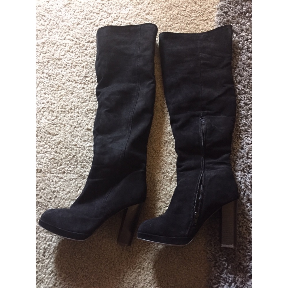 Thigh high black boots