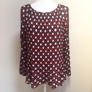 CHICO’S Cold Shoulder Pleated Top