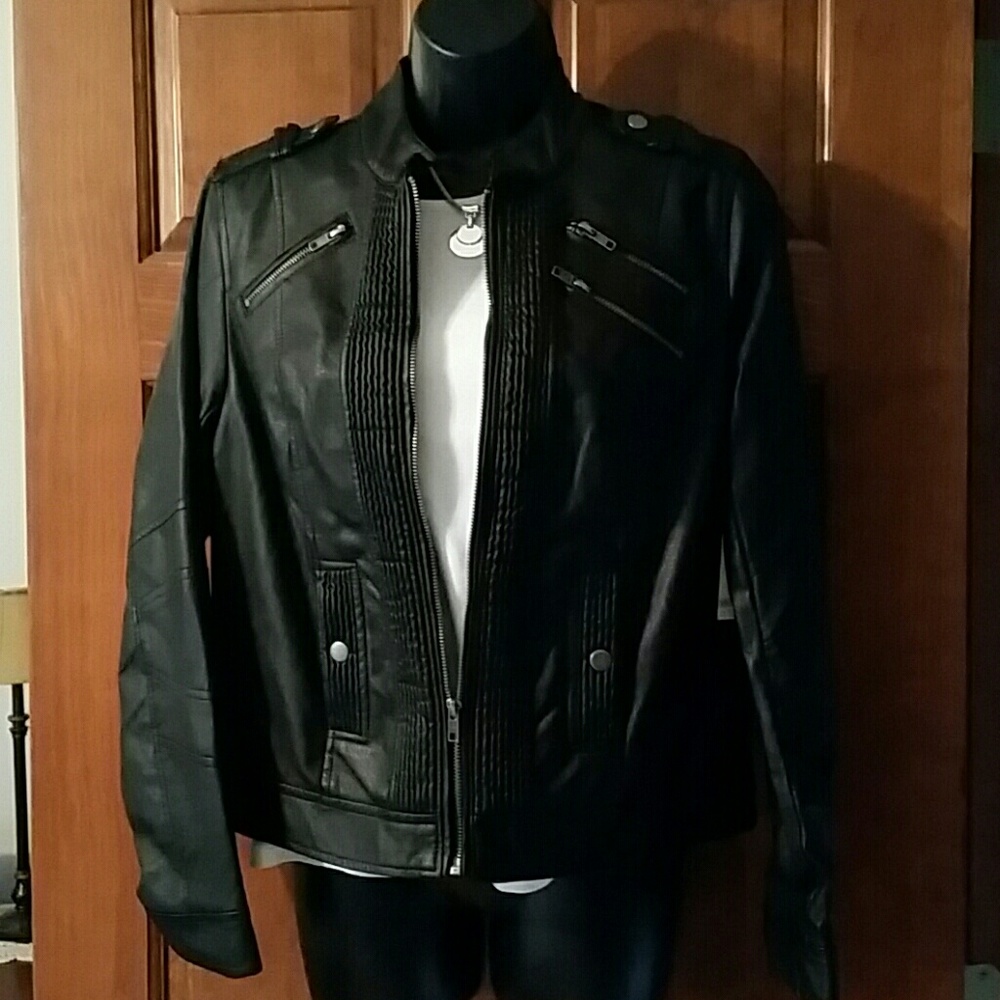 Black faux leather jacket