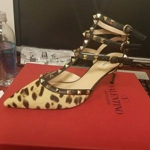 Valentino Rock Stud Leopard Print Brand New Sz 40