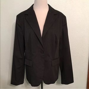 Apt. 9 Black Pinstripe Blazer Jacket Size 16